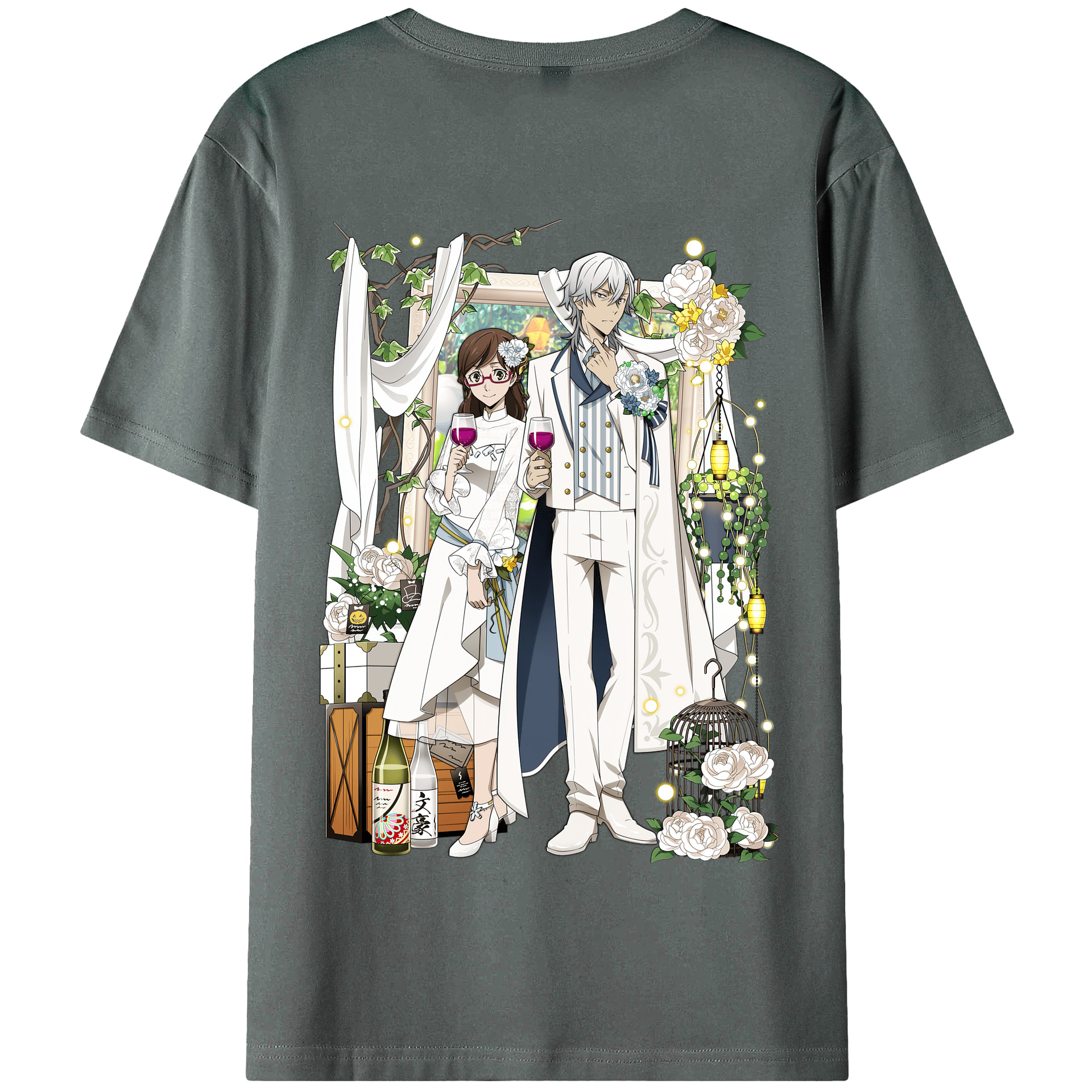 （画像用） 文豪ストレイドッグス Bungo Stray Dogs 綿100％半袖Tシャツ（背面プリント）